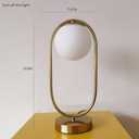 Mid Century Modern Table Lamp White Glass Shade Nightstand Lamp Small Gold Table Lamp for Bedside Bedroom Living Room Office