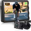 Bike Camera with 10000mAh Rechargeable Battery 360 Rotation 5'' HD 1080P Display - Color & B&W Night Vision 130 Precise Wide-Angle View Bike Rear View Camera for Bicycle, Mountain, Road Bike