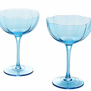 Tabletops Gallery 2 Piece Coupe Glass Set - Blue, 2 pc