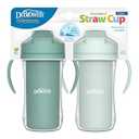 Dr. Brown's Milestones Insulated Sippy Cup with Straw and Handles, Spill-Proof Tumbler with Lid, 2-Pack, Green, 10 oz/ 300 mL, BPA Free, 12m+