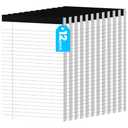 Ciphyfee 12pcs Small Note Pads, White Notepads 5x8 College Ruled Notebook, Writing Pads 5 x 8, Legal Pads, Pad Paper Perforate Notebooks for Work, Message, School, Office Supplies,30 Sheets/Pack