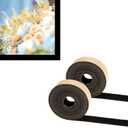 1'' x 16ft Self Adhesive Polyester Felt Tape, Velvet Self-Stick Strips, Flocking Tapes Roll for DIY and Protecting Furniture, Projector Screen Border Absorbs Light (2 Rolls, Black)