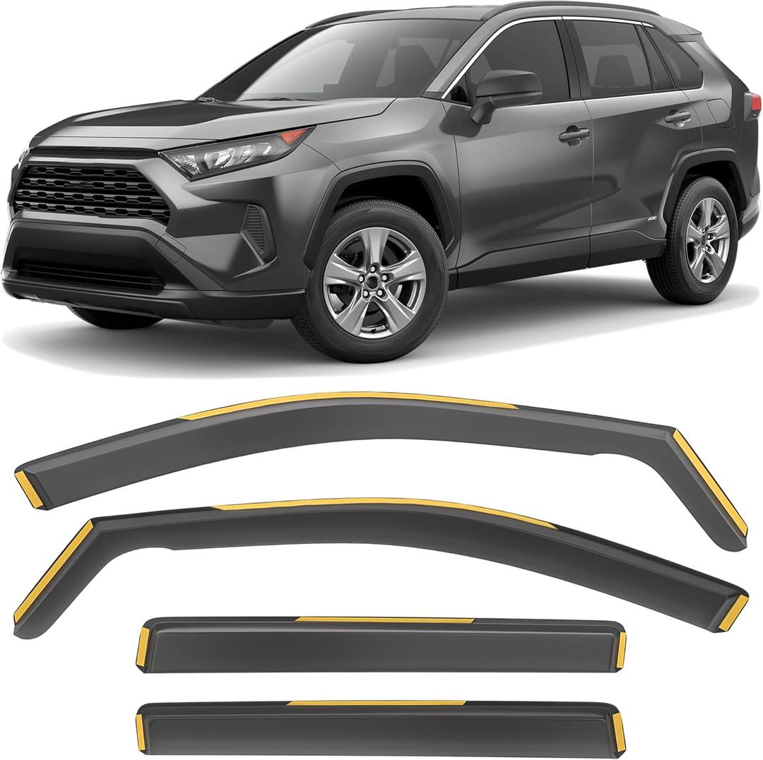 Shatterproof in-Channel Window Rain Guards for Toyota RAV4 2020-2025, Window Deflectors, Window Visors for Car, Vent Deflector, 4pcs