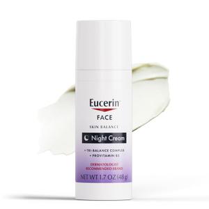 Eucerin Skin Balance Night Cream, Sensitive Skin Face Moisturizer Enriched with Tri-Balance Complex, 1.7 Oz Bottle