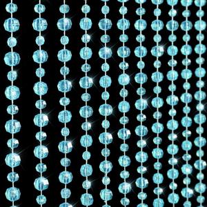 Boshen Crystal Beaded Curtain, 35.5 x 79 Inches Acrylic Hanging Door Beads String Curtain, 30 Strands Room Divider for Doorway Window Living Room Bedroom Decor, Lozenge Pattern-Blue