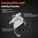 Ignition Distributor TD63U TD73U TD-63U TD-73U Compatible for 1999-2000 Honda Civic 1.6L, Compatible for Acura EL 1.6L