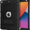Azzsy Case for iPad 9th Generation/iPad 8th Generation/iPad 7th Generation (10.2 Inch, 2021/2020/2019 Model), Slim Heavy Duty Shockproof Rugged Protective Case for iPad 10.2 inch, Black