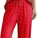 Ekouaer Pajamas for Women Set Short Sleeve Printe Lounge Sets Soft Pjs Round Neck Loungewear with Pockets, XL