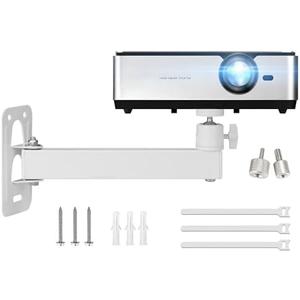 2-Be-Best Projector Wall Mount Mini Projector Mount Length 7.87IN / 20CM Wall Projectors Mounts Adjustable Bracket 1/4" M4 M6 Screw Size Upgraded White