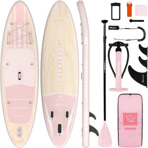 TIGERXBANG Inflatable Stand Up Paddle Board with SUP Board Accessories, Anti-Slip EVA Deck, 11'/10'6'' Paddleboard for Adults & Youth - All Skill Levels