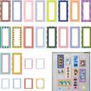 RattanView 24 Pcs Magnetic Photo Frames for Refrigerator Photobooth Magnet Frame 24 Different Designs Magnets Frame for Pictures Suitable for Home Office Refrigerator (2x6 Inch and 2x3 Inch)