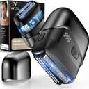 Electric Foil Shavers for Men- New Version Mini Electric Razor with 3D Floating Heads & Precision Blades, Portable Cordless Electric Shaver IPX7 Waterproof, LED Display & Fast Charge, Black