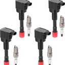 BDFHYK 4 Ignition Coil Pack UF374 and 4 Iridium Spark Plug 5325 Compatible with Honda 2003-2005 Civic, 2006-2011 Civic 1.3L l4 Coil for 5C1729 E1051