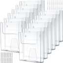Ripeng 12 Pcs Brochure Holder 8.5 x 11 Inch Wall Mount Flyer Holder Acrylic Literature Clear Magazine Wall Display Hanging Envelope Display for Pamphlet File Home Office Supplies