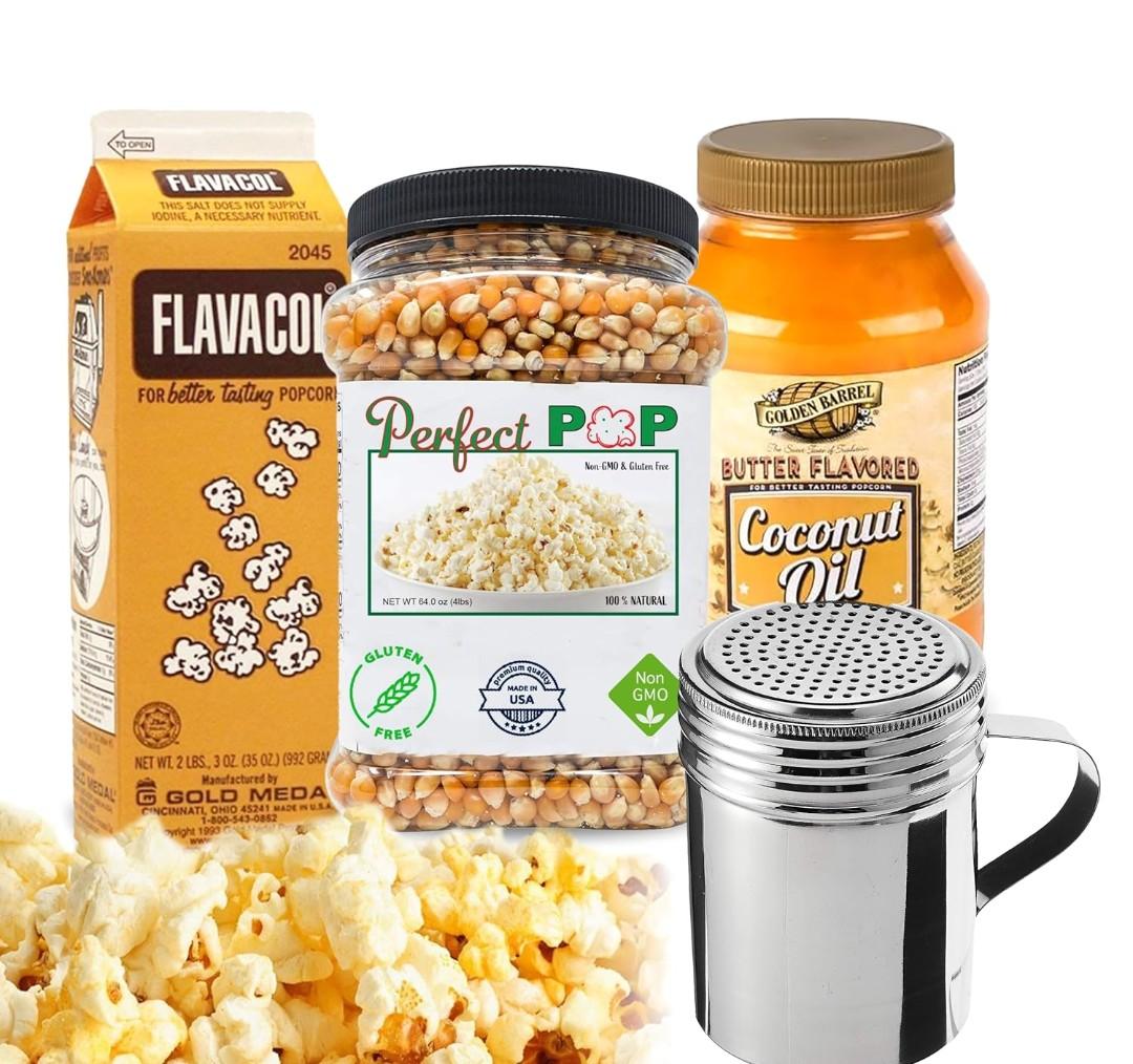 Perfectware Movie Night Popcorn Set (Popcorn Kernels, Salt, Oil and Shaker)