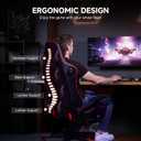 GTPLAYER Gaming Chair with Bluetooth Speakers, Adjustable Backrest and Height, 3D Armrests, Footrest, Ergonomic Computer Chair for Gamers (Brick Red), 21.67 in x 33.07 in x 53.15 in