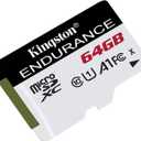 Kingston Tarjeta MicroSD de alta resistencia de 64 GB de alto rendimiento, 1080P, Full HD, lectura de hasta 95 MB/S, (SDCE/64GB)