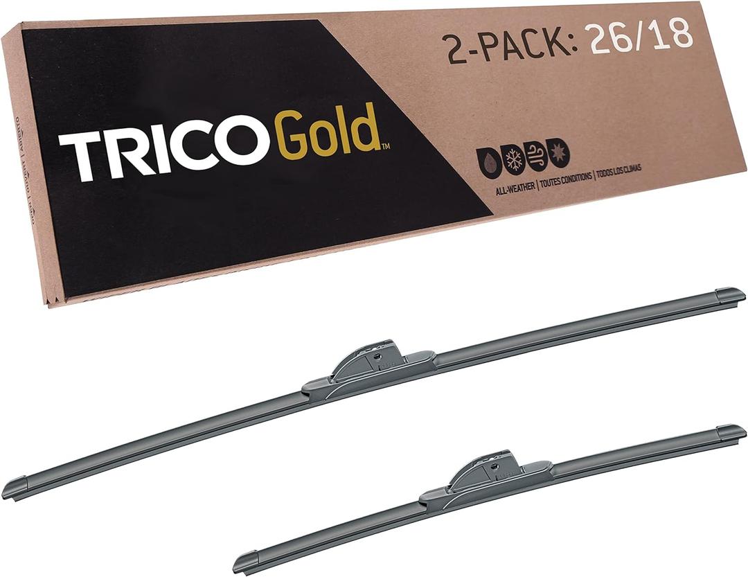 TRICO Gold (18-2618) 26 & 18 Inch Pack of 2 Automotive Replacement Windshield Wiper Blades for My Car Super Premium All Weather Beam Blade for Select Vehicle Models