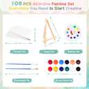 15Pack 8x10 Inch Canvas and Easel Set, Sip and Paint Kit for Adults,Art Canvas Bulk with Easels Stands, Trays,Small Paint Brushes,12 Colors Mini Acrylic Paint Set for Couples,Kids and Party Supplies