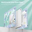 Mektron Printed Case for iPad 10.2 Inch, iPad 9th Gen 2021/8th Gen 2020/7th Gen 2019 Tablet Case, Buit in Pencil Holder with Shockproof Cover Clear Shell + Trifold Stand, Colorful Cacti