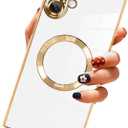 LSL Case for iPhone 16 [Compatible with MagSafe] Soft TPU Bumper Anti-Drop Anti-Scratch Shock Absorption Protective Slim Luxury Plating Magnetic Cover for Women Girls Men - White