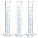3PCS Graduated Cylinder Plastic, Transparent Graduated Test Lab Cylinders with 2-Sided Marking 50ml Measuring Cylinders Science Test Tube Flask Measuring Lines Graduateds Cylinders Beaker