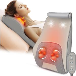 Back Massager for Pain Relief Deep Tissue, Shiatsu Back and Neck Massager with Soothing Heat, Vibration Kneading Massage Pillow, Gift for Mom Dad Men Women Back Massager for Pain Relief Deep Tissue, Shiatsu Back and Neck Massager with Soothing Heat, Vibration Kneading Massage Pillow, Gift for Mom Dad Men Women