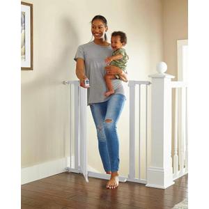 Cumbor 36" Extra Tall Baby Gate for Dogs and Kids with Wide 2-Way Door, 29.7-40.6" Width, and Auto Close Personal Safety for Babies and Pets, Fits Doorways, Stairs, and Entryways (29.7-40.6"W x 36"H, White)