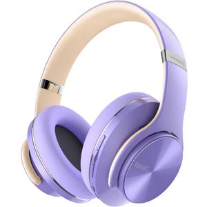DOQAUS Bluetooth Headphones Over Ear, 90H Playtime, 3 EQ Modes, HiFi Audio, ENC Mic, Reinforced Durable Frame & Soft Earpads for Extended Wear, Phone, PC, Travel (Purple)