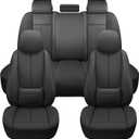 Full Coverage Leather Car Seat Covers Full Set,Waterproof Seat Covers for Cars,SUVs Pick-up Truck, Car Seat Cushion,Car Seat Protector,Black Seat Cover with 5 Seats