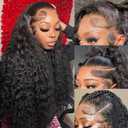 26 Inch Deep Wave Lace Front Wigs Human Hair, 13x4 HD Lace Front Human Hair Wet and Wavy Glueless Frontal Deep Curly Wig for Women, Pre Plucked, 180 Density, Small Knots,Average Cap, Tangle Free