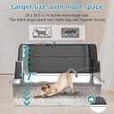 XXXL Extra Large Stainless Steel Litter Box with Lid, 28" L x 20.5" W x 17" H Covered Stainless Steel Litter Box, Multiple Natural Activated Carbon Filter Bags, Non-Sticky, Anti-Leakage, Easy to Clean