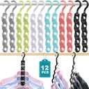 Closet Organizers and Storage,Upgraded Organization and Storage Clothes Hanger,12 Pack College Dorm Room Essentials,Sturdy Closet Organizer Home Essentials Space Saving Hangers for Thick Clothe (Multicolor)