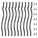 HZIU 61 Pack Metal Deck Spindles, 29.5 "Heavy Duty Railing, Wave Arc Baluster with Black Screws, Stylish for Outdoor Stair Porch