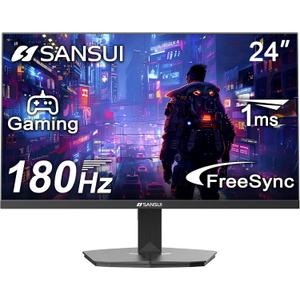 SANSUI 24 Inch Gaming Monitor 180Hz, DP 1.4 & HDMI 2.0 Ports High Refresh Rate Computer Monitor, Racing FPS RTS Modes, 1ms Response Time 110% sRGB (ES-G24F4, HDMI Cable Included) (24" 165Hz/IPS/Gaming)