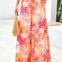 PRETTYGARDEN Women's 2025 Summer Flowy Wide Leg Palazzo Pants Dressy Casual Elastic High Waisted Pockets Boho Beach Trousers (Floral White Multicolored,Small) (S)