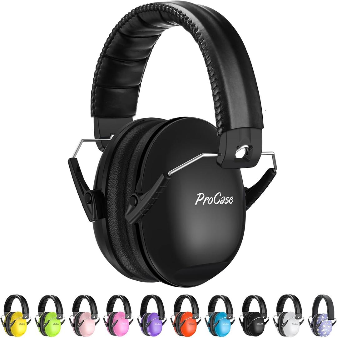 ProCase Noise Cancelling Headphones for Kids Toddler, SNR 27dB Noise Reduction Ear Muffs, Hearing Protection for Monster Jam, Concerts, Fireworks, Shooting, Air Show, Autism Sensory Needs -Black