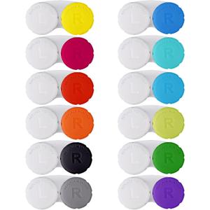 Lasiyanor 12PCS Colorful Contact Lens Case, Contact Lens Immersion Kit, Leak-Proof Packaging, Suitable for Outdoor Mini Contact Lens Case Screw Top