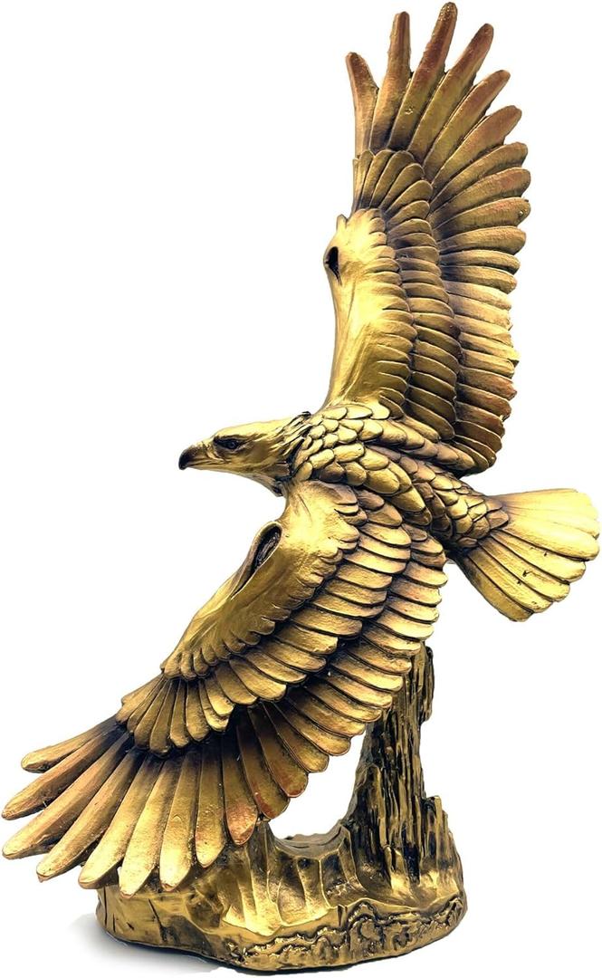 13 Inch Resin Eagle Statue Sculpture Frgurine Gift for Home Office Living Room Desktop Display Decorative Decoration