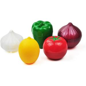 5-Piece Set Fruit Container Refrigerator,Onion Storage, Vegetable Storage, Onion, Lemon, Green Pepper, Tomato, Garlic Storage Container, Refrigerator Preservation