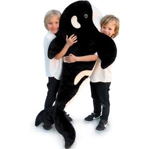 Tezituor 51inch Orca Stuffed Animal, Soft Stuffed Orca Plush Toy, Cuddly Killer Whale Stuffed Animal Blackfish Sea Animal Gift for Kids Boys Girls on Birthday Christmas