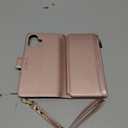 Antsturdy for iPhone 16 Plus Phone Wallet Case Women,Rose Gold RFID Blocking,with Credit Card Holder Slots,PU Leather Purse,Zipper Pocket,Wrist Strap Kickstand,Flip Folio Cover for Men