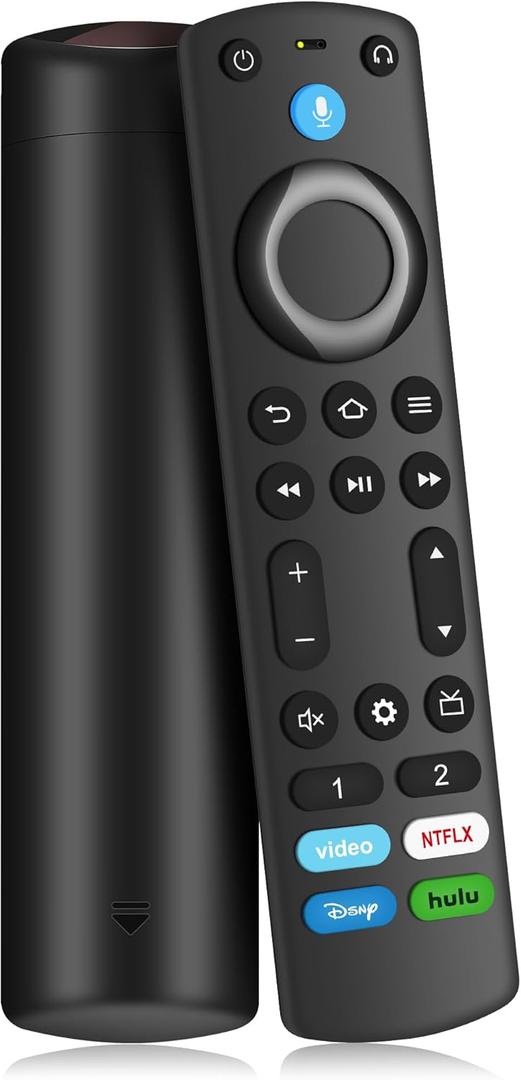 Replacement Remote Control Compatible with Fire Smart TV Stick 4K(1st/2nd Gen)/TV Stick (2nd Gen/3rd Gen/Lite/4K Max), FireStick Remote for Smart TV 3rd Gen & Cube with Voice Controller (solid black)