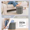 B FSOBEIIALEO Storage Ottoman, 15" Hexagonal Chenille Pouf Ottomans, Grey