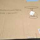 White Round Table Modern Tulip Dining Table White Round Kitchen Table Mid Century Coffee Table for Living Room, 24 inch White