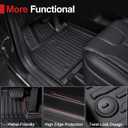 Floor Mats for 2020-2025 Kia Telluride 7/8 Passenger (NOT fit 2027), All Weather TPE Durable Cargo Liner with Backrest Mat Interior Protection for 2025 Kia Telluride AWD