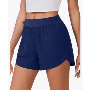 PINSPARK Womens Running Shorts High Waisted Athletic Shorts Quick Dry Exercise Workout Shorts with Mesh Liner Size XL