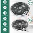 Stove Burner Drip Pan WB31T10010(6") WB31T10011(8") and Electric Stove Replacement Burner WB30M1(6") and WB30M2(8") Compatible for G-E Hot-point Ken-more Electric Range Stove by MIFLUS