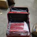 Hardshell Luggage Sets, Lightweight Stripes Suitcases with Spinner Wheels, Red-220