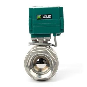 U.S. Solid 2” Motorized Ball Valve - Stainless Steel Electric Ball Valve with Full Port, 9-24V AC/ DC, 2-wire Auto Return, Normally Closed